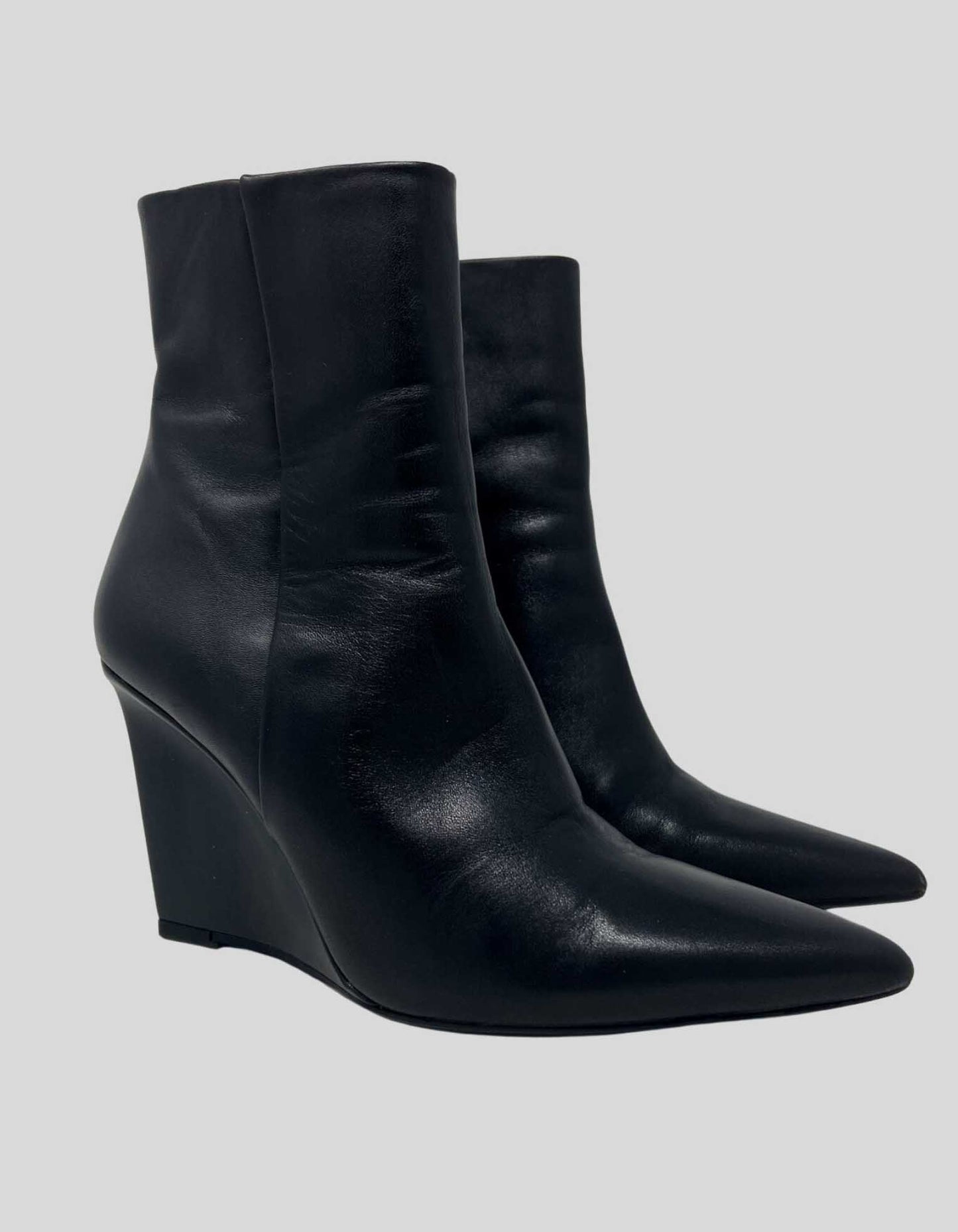 ZARA Leather Wedge Ankle Boots - 37 IT | 7 US