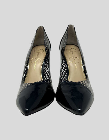JESSICA SIMPSON PVC black and clear design heels - 7M US