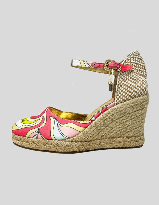 Emilio Pucci Espadrilles with wedge heel and round toe. Ankle strap closure Size 37 IT