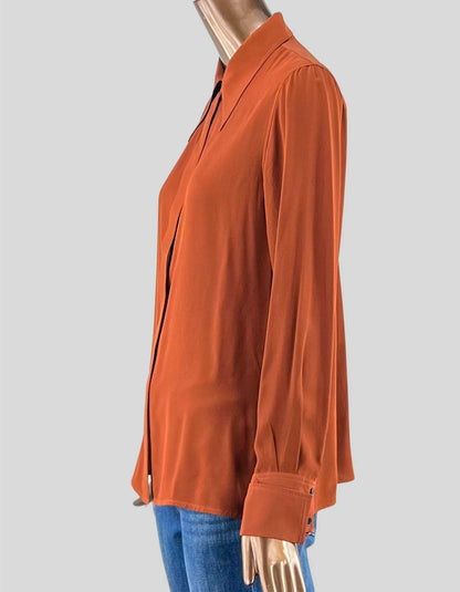 VICTORIA BECKHAM Long Sleeve Button Front Blouse - 6 US