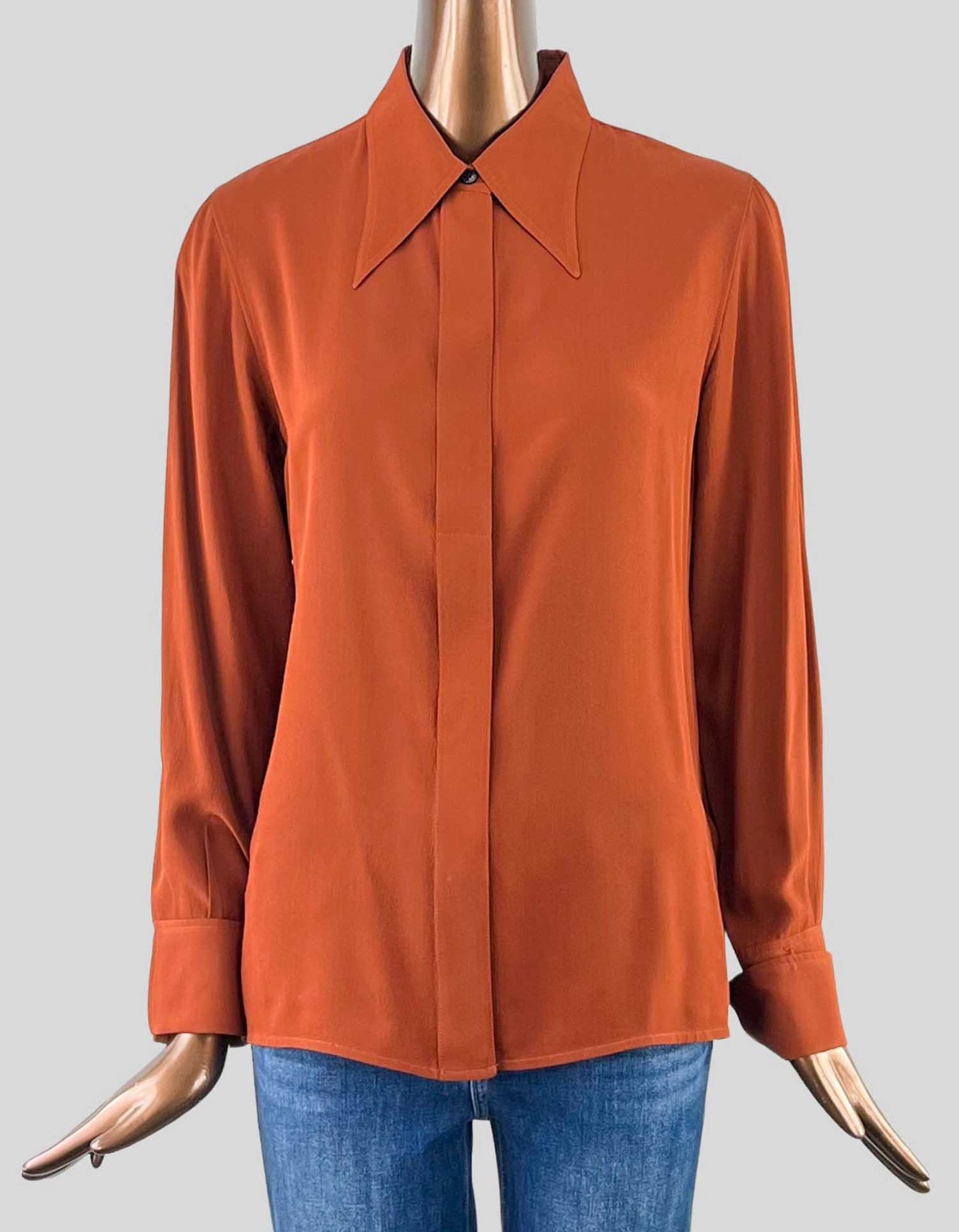 VICTORIA BECKHAM Long Sleeve Button Front Blouse - 6 US