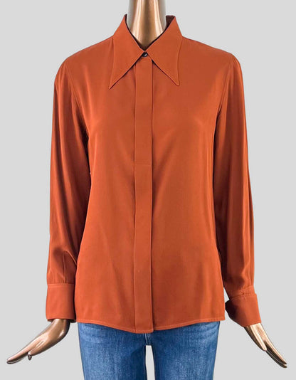 VICTORIA BECKHAM Long Sleeve Button Front Blouse - 6 US