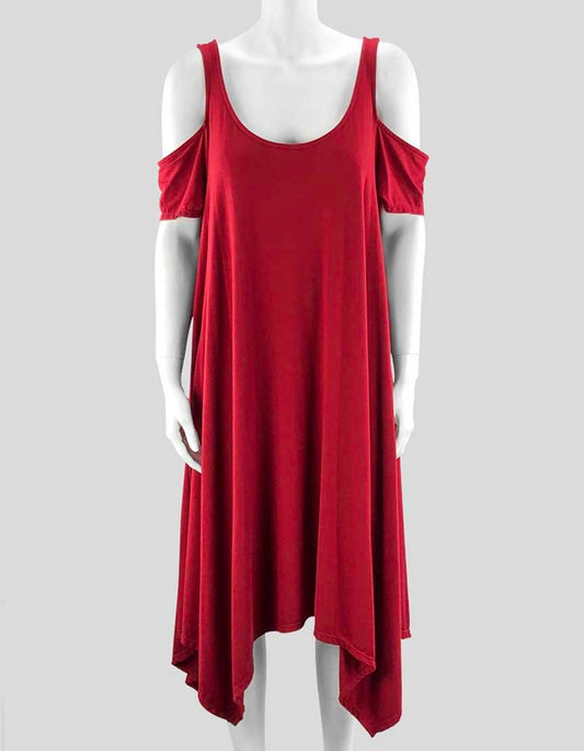 Torrid Red Scoop Neck A Line Dress With Cut Outs Size 1 14/16 US