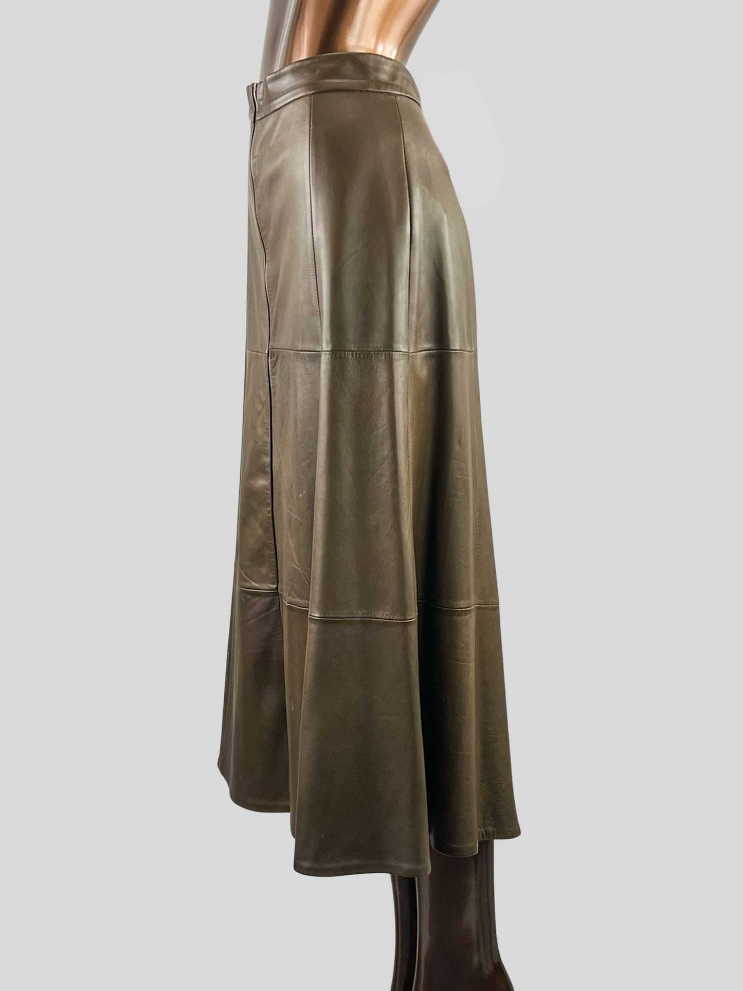 ZARA Leather A-line Midi skirt - Medium