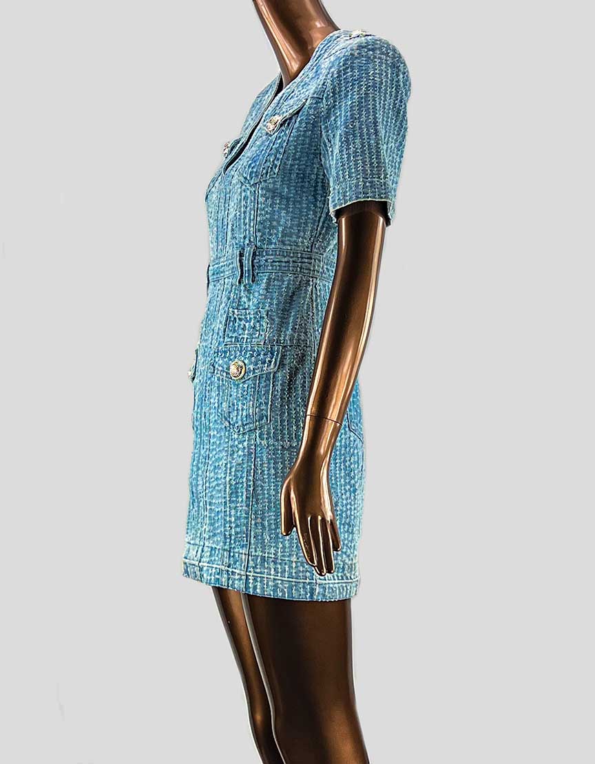 balmain denim dress BALMAIN Denim Mini Dress