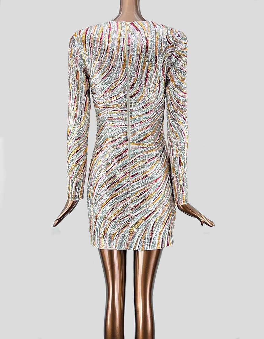 ZUHAIR MURAD long sleeve embellished evening mini dress - 6 US