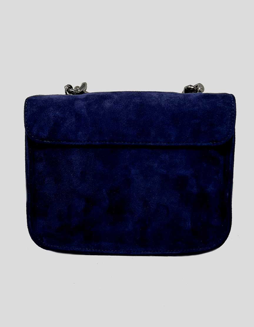 LE SILLA Blue Suede Evening Bag