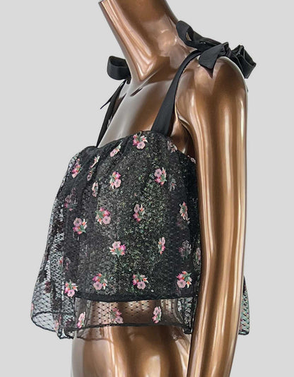 SALONI Floral Print Midi Sleeveless Top - 12 US | X-Large
