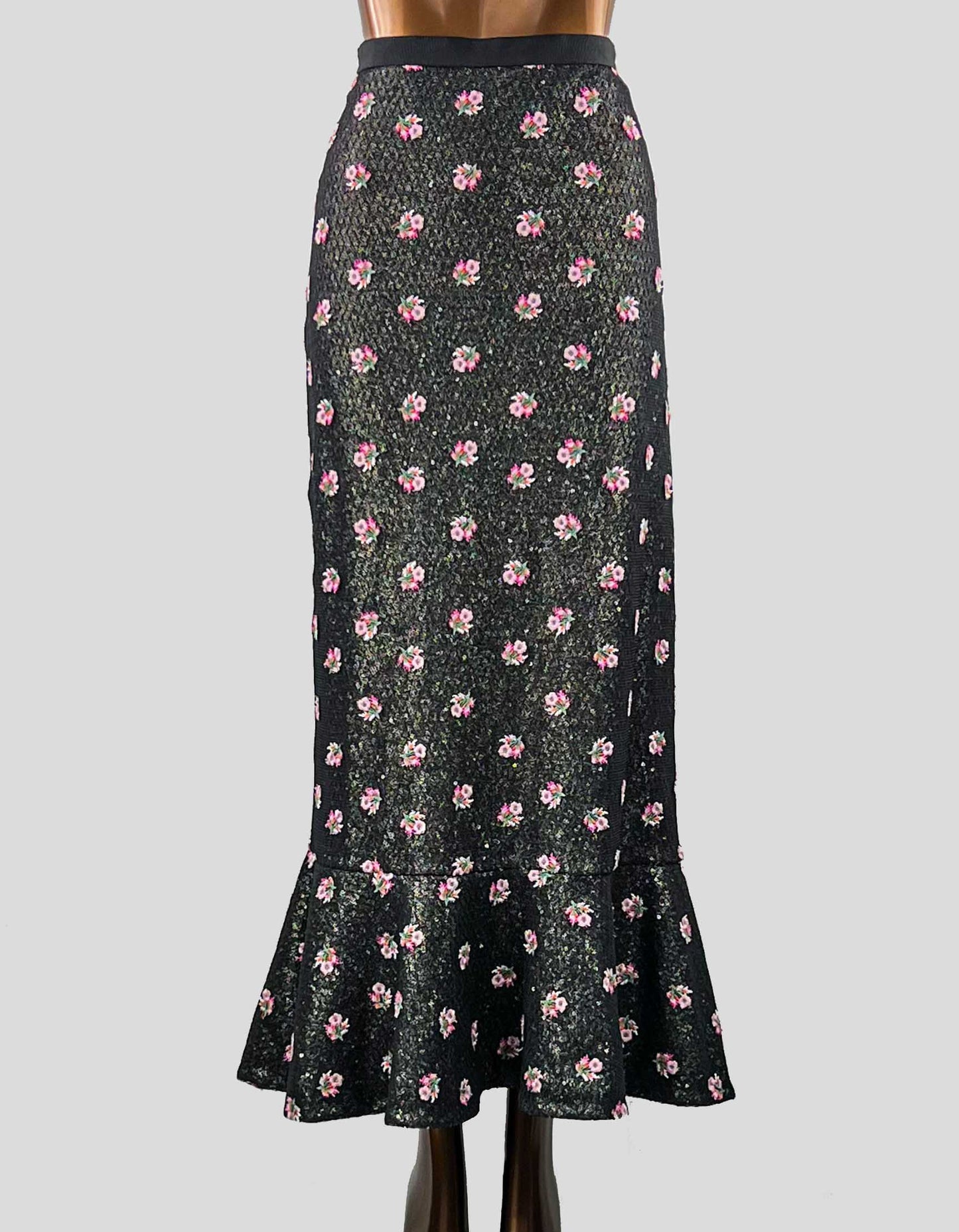 SALONI Floral Print Midi Length Skirt - 10 US | Large