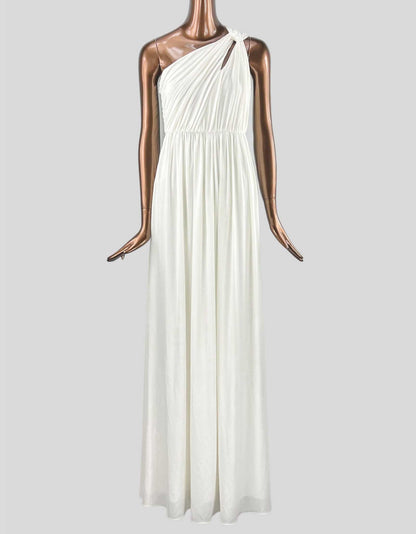 HALSTON Michaela Shirred Gown.  Grecian-style draped gown with asymmetric neckline 