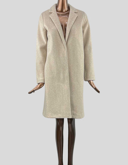 ZARA Felt Texture Coat in sand color Size: Small