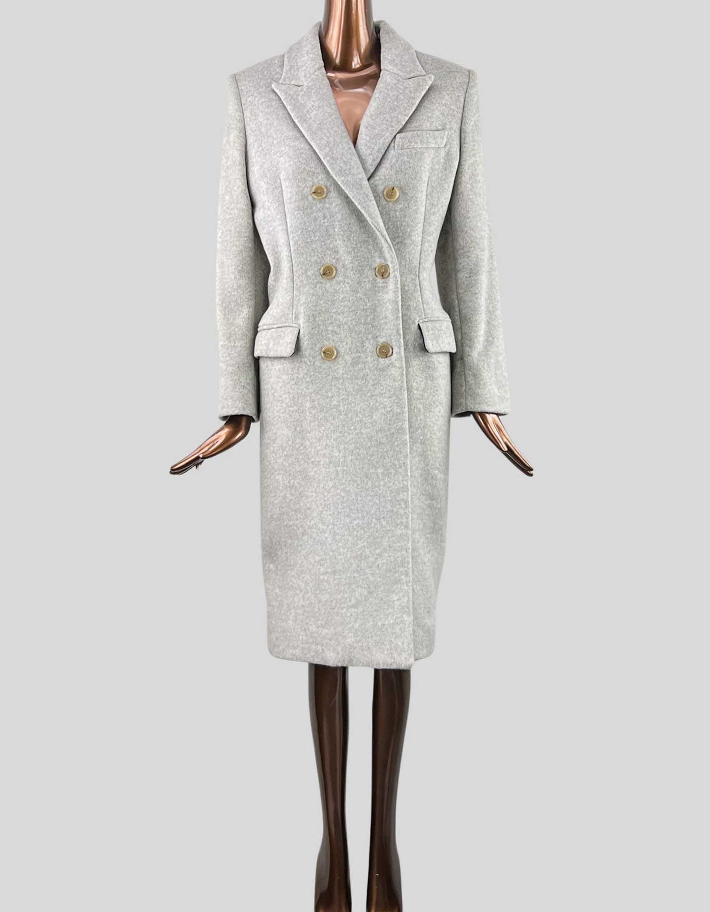IRO Double-Breasted Wool Coat in Grey Size 36 IT 