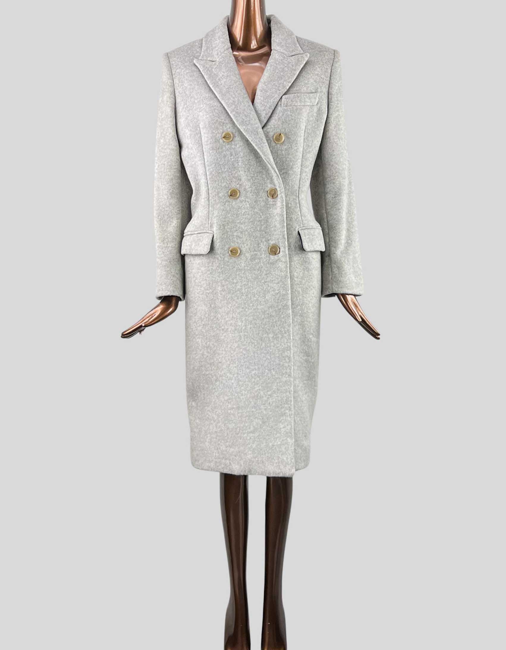 IRO Double-Breasted Wool Coat Size in Grey 34 IT