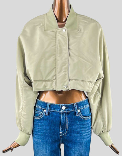 Cropped bomber zara sales