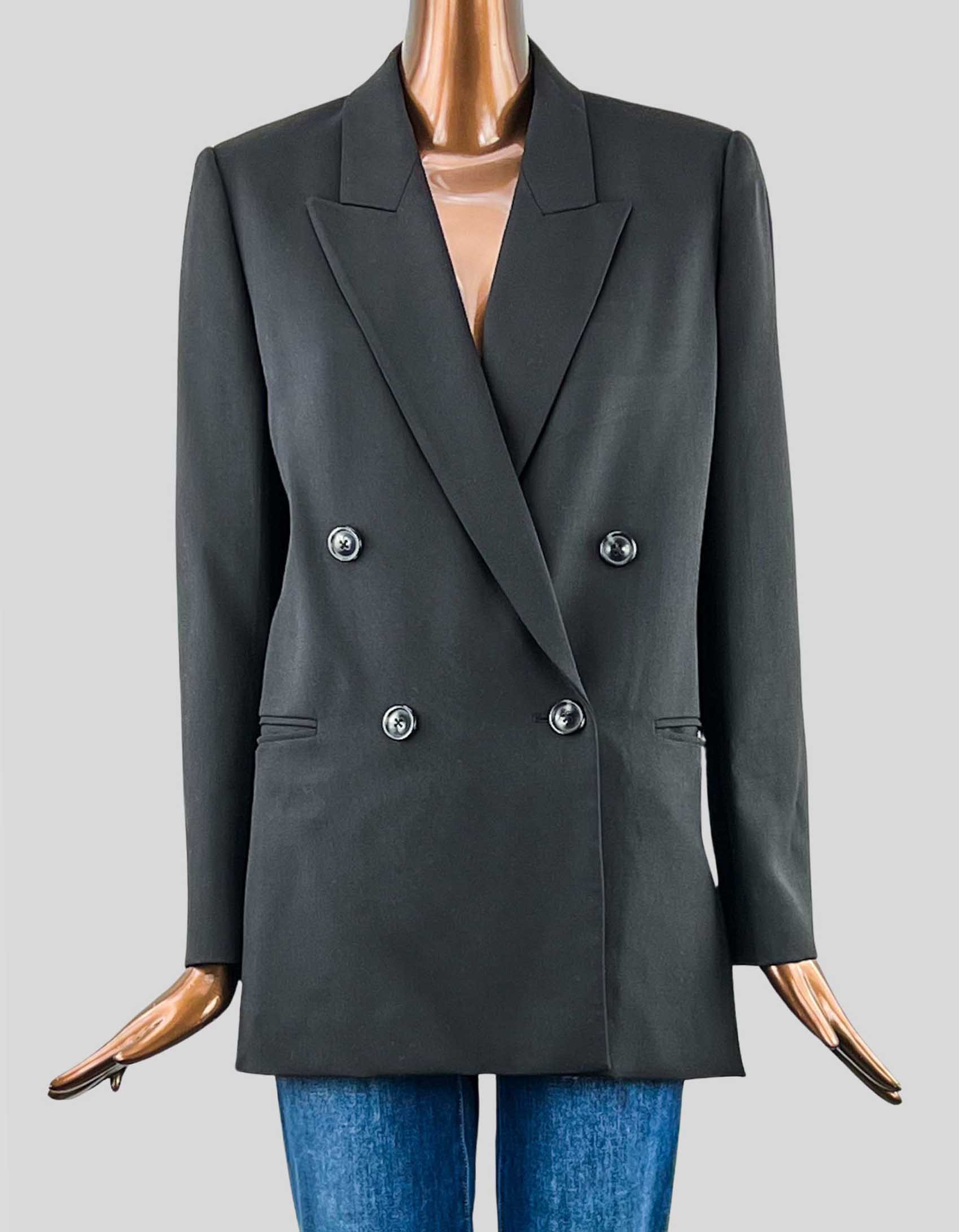 REBECCA TAYLOR Double Breasted Twill Blazer Size: 6 US