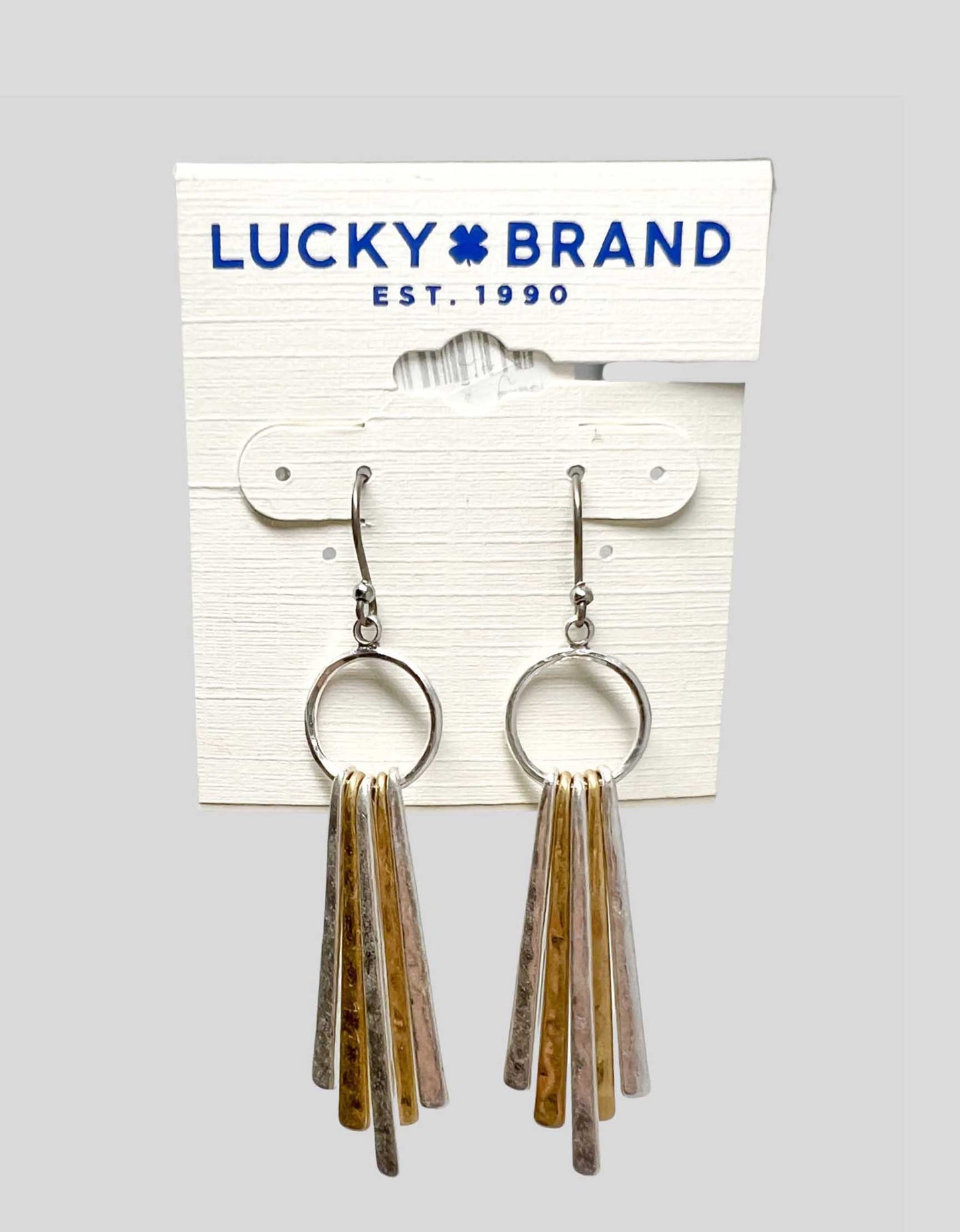 LUCKY BRAND Gold & Silver Linear Drop Earrings w/ Tags