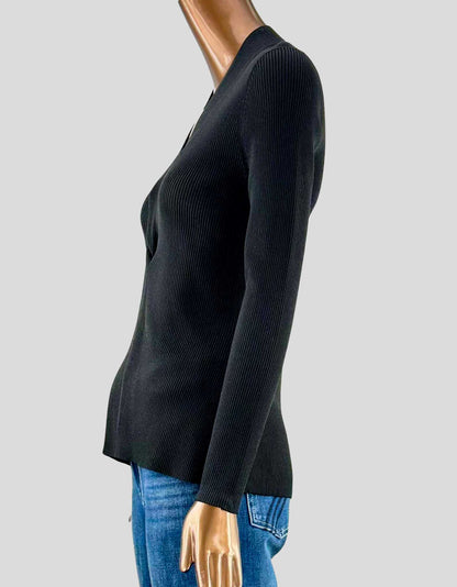 SANDRO Black Knit Sweater - Size 3 | Large