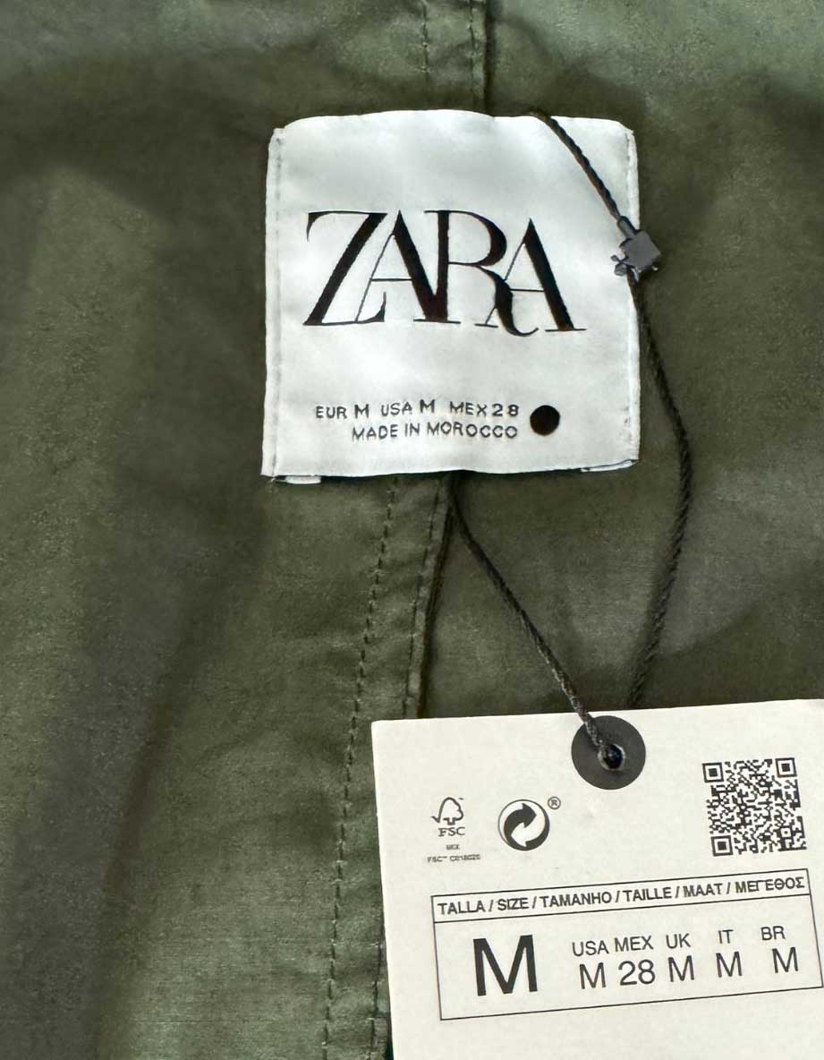 ZARA Army Green Lightweight Trench Coat w/ Tags - Medium