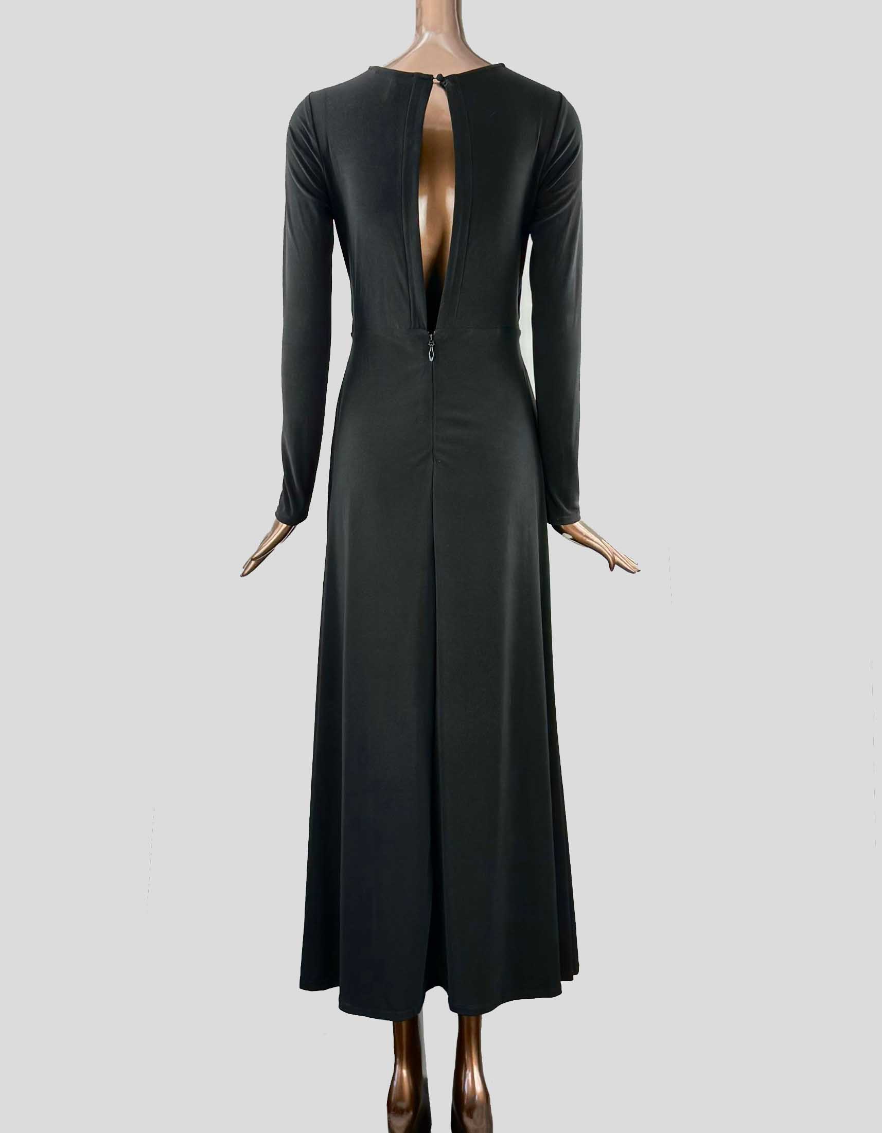BCBG MAXAZRIA Long Sleeve Fit and Flare Maxi Dress with Cut Outs - Sma LuxAnthropy BCBG MAXAZRIA Long Sleeve Fit and Flare Maxi Dress with Cut Outs - Sma LuxAnthropy