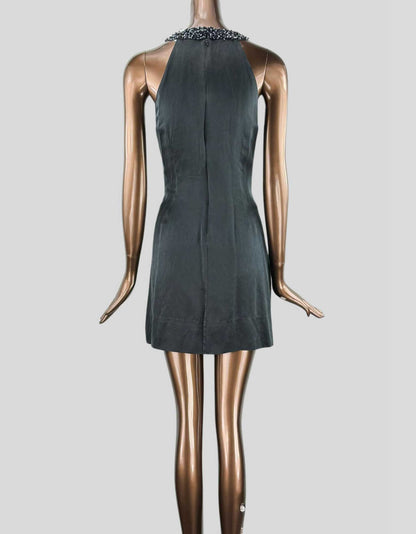SALE!【BCBG MAXAZRIA】ブラック ボディコン シートドレス BCBG MAXAZRIA Halter Mini Dress Black Bead Embellished - 10