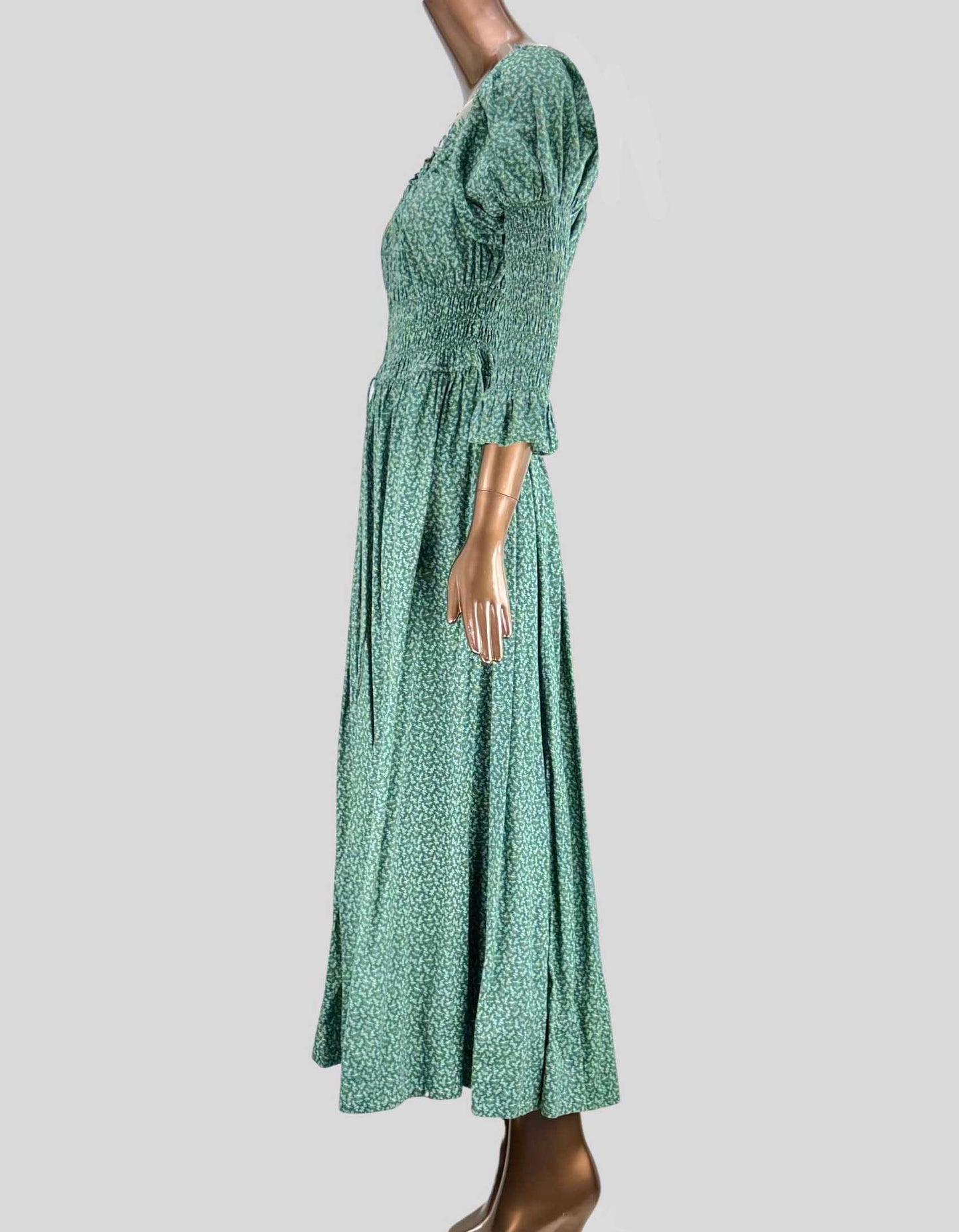 DÔEN Shirred Bodice Peasant Dress - Medium