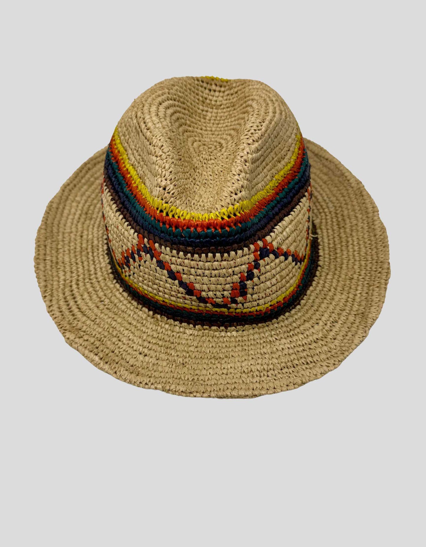 PAUL SMITH Mainline Crotcheted Straw Trilby Hat - Large