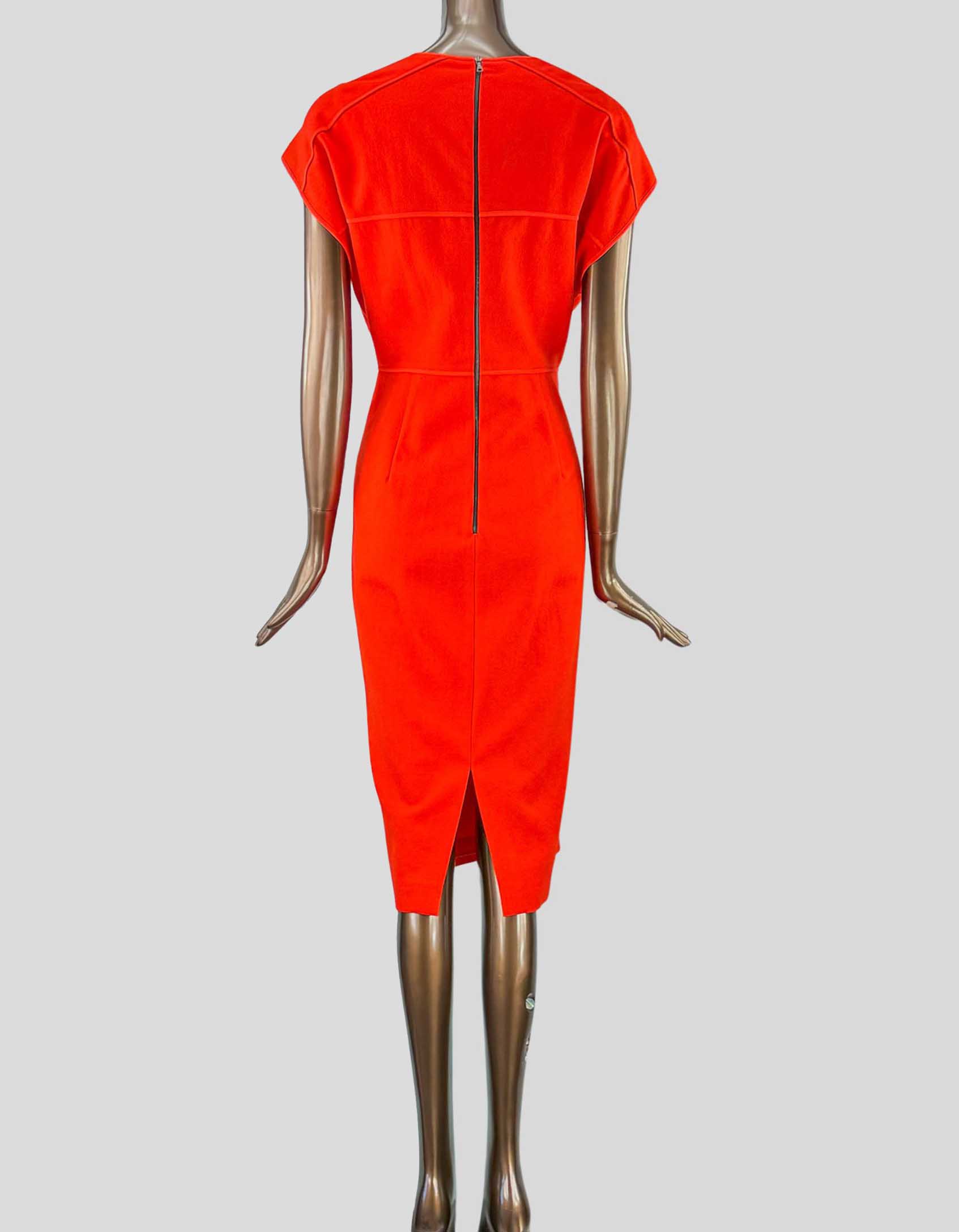 narciso rodriguez orange dress Narciso Rodriguez Belted Ombre Midi Dress - Orange Multi