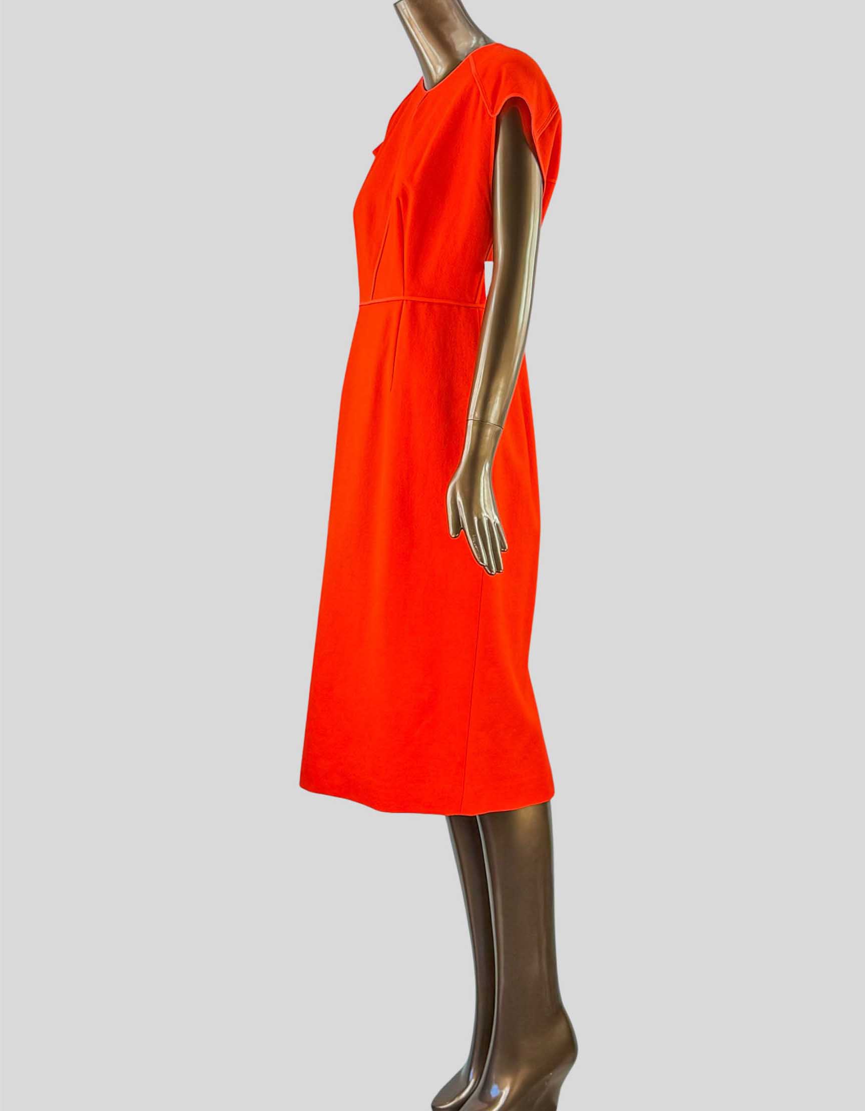 narciso rodriguez orange dress Pre-owned Zara Woman Ss22 Narciso Rodriguez Gathered Dress Limited Edition 8158/897 In Orange
