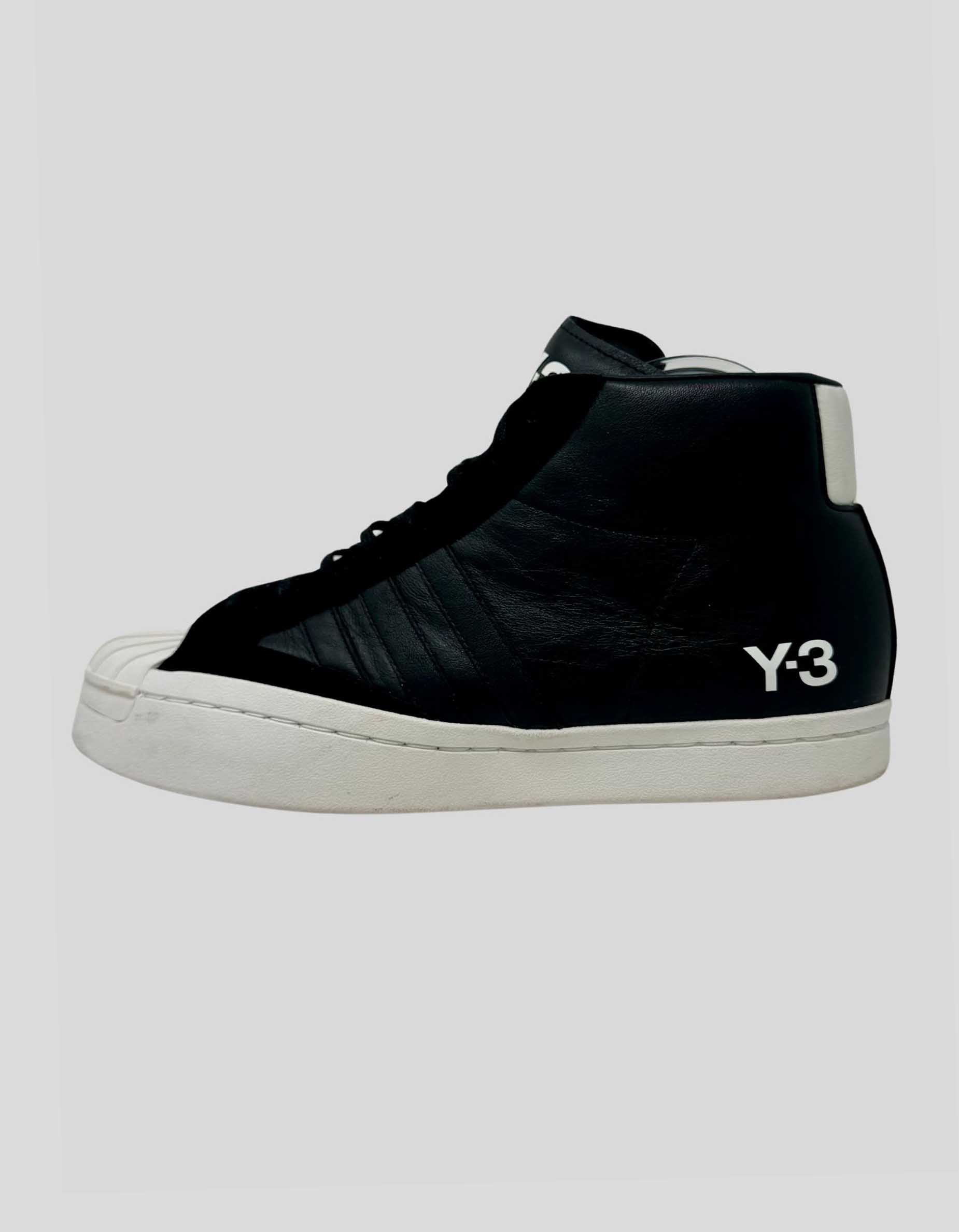 Y-3 Black Leather Hi-Top Sneakers -  11 US