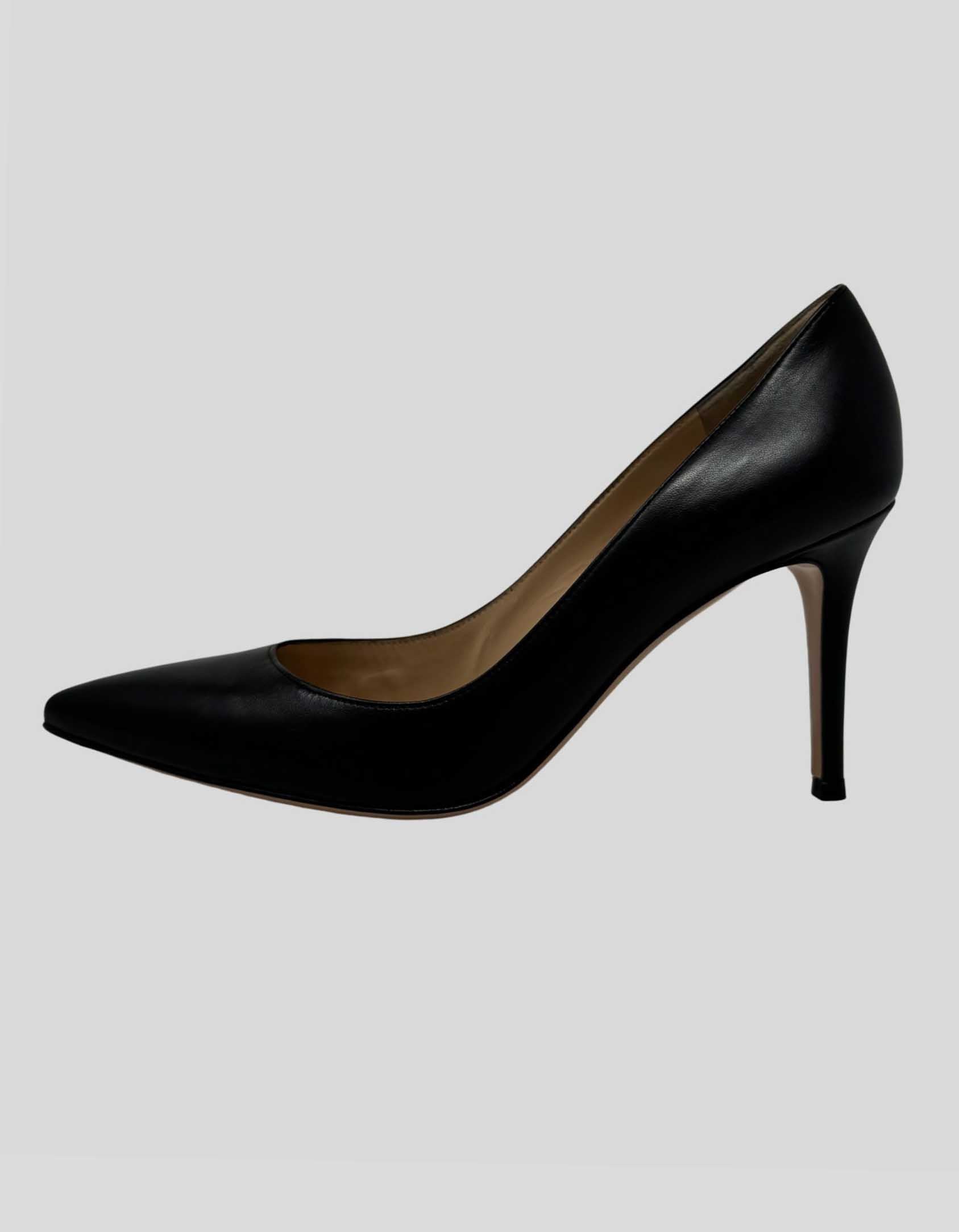 GIANVITO ROSSI Gianvito 85 Vitello Leather Point-Toe Pumps