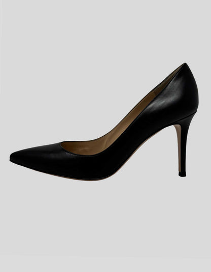 GIANVITO ROSSI Gianvito 85 Vitello Leather Point-Toe Pumps
