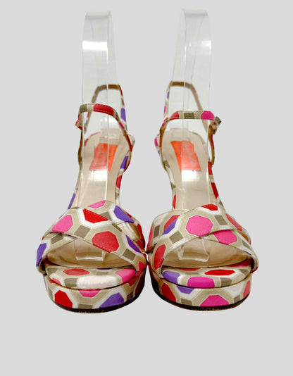 FLORENCE BROADHURST X KATE SPADE Canvas Printed Sandals - 7.5B  US