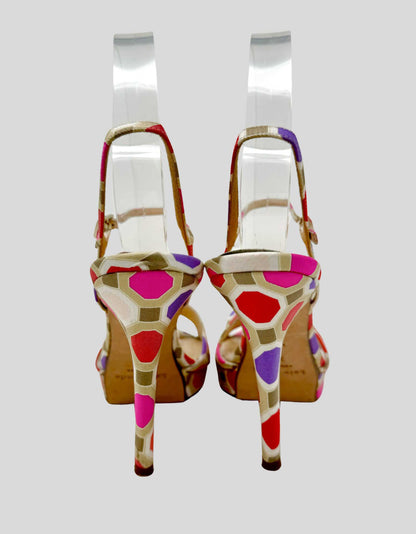 FLORENCE BROADHURST X KATE SPADE Canvas Printed Sandals - 7.5B  US