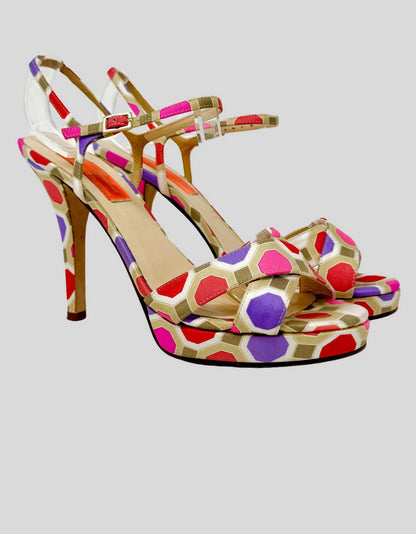 FLORENCE BROADHURST X KATE SPADE Canvas Printed Sandals - 7.5B  US