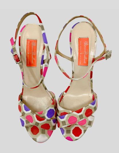 FLORENCE BROADHURST X KATE SPADE Canvas Printed Sandals - 7.5B  US