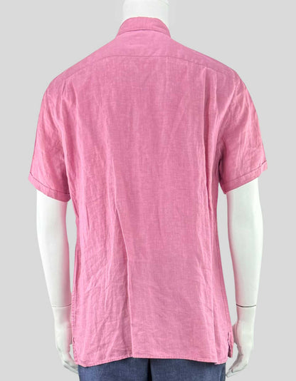 ERMENEGILDO ZEGNA Men's Linen Short-Sleeve Shirt w/ Tags - Large