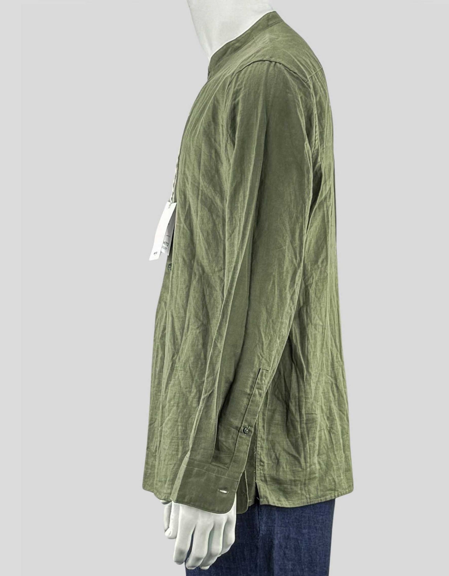 MANGO Linen Mao collar shirt w/ Tags - Medium