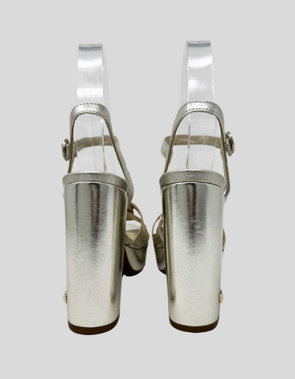Nine West WESTIES Chunky Metallic Heels - 7.5 US