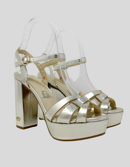 Nine West WESTIES Chunky Metallic Heels - 7.5 US