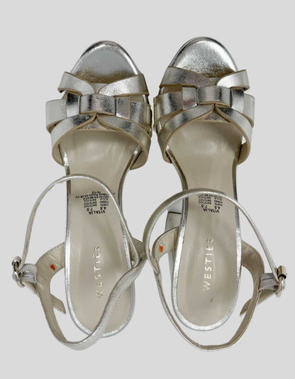 Nine West WESTIES Chunky Metallic Heels - 7.5 US