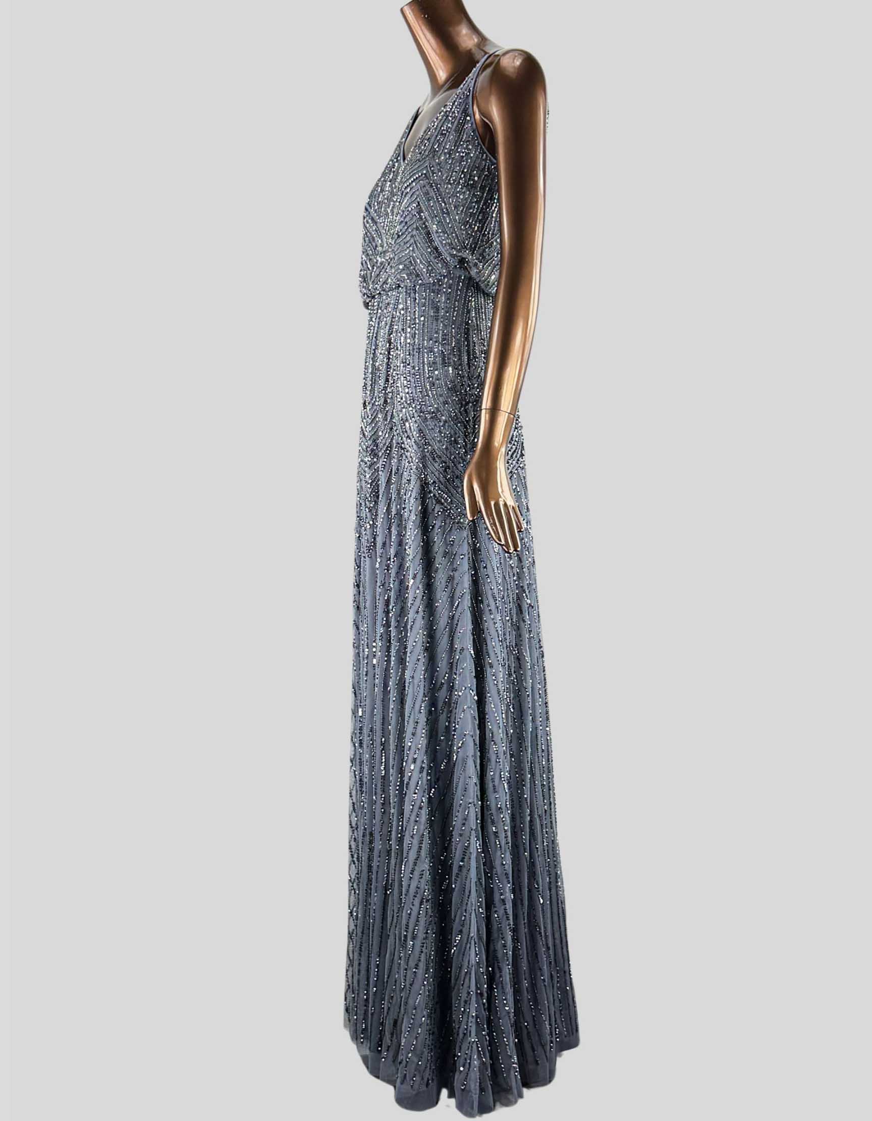 bhldn silver dress BHLDN Halter Sequin Side-Slit Midi Dress