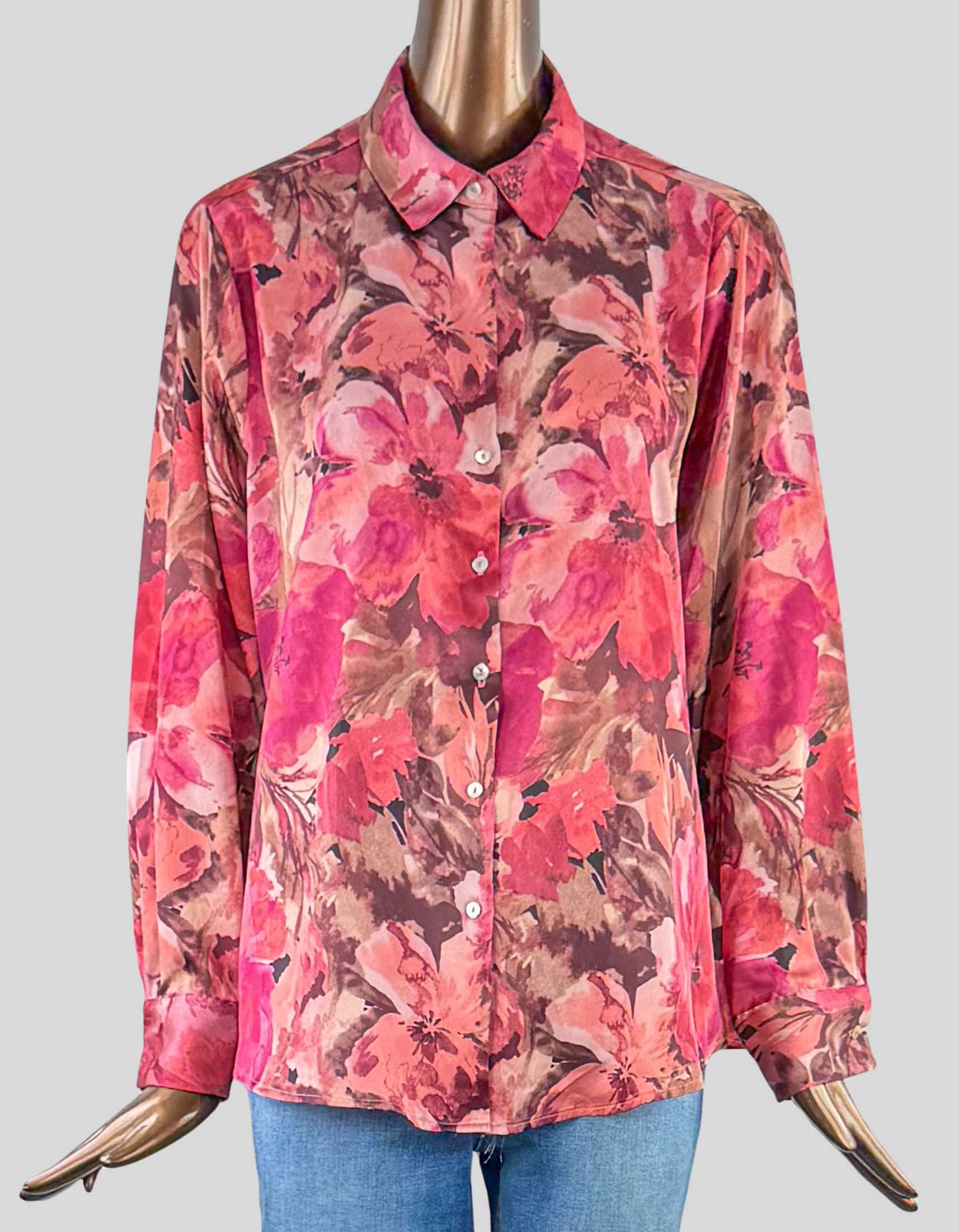 HAVER & BLAIR Floral Print Blouse - Medium