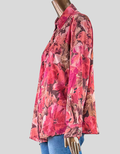 HAVER & BLAIR Floral Print Blouse - Medium