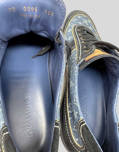 LOUIS VUITTON Denim Printed Sneakers - 10.5 US