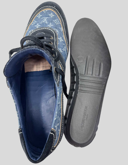 LOUIS VUITTON Denim Printed Sneakers - 10.5 US