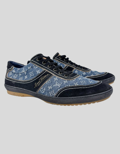 LOUIS VUITTON Denim Printed Sneakers - 10.5 US
