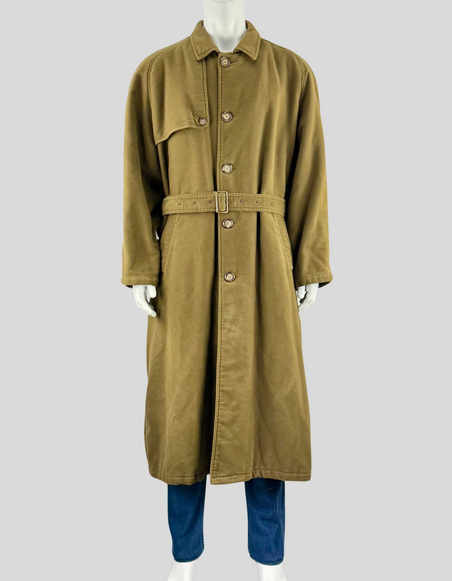 ジャケット・アウター GIORGIO ARMANI long trench coat 80s Jacket Giorgio Armani Coat Long Winter Fall Coat Blue