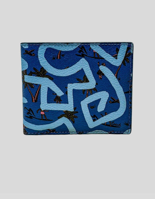 COACH x KEITH HARING Blue Hawaiian Wallet