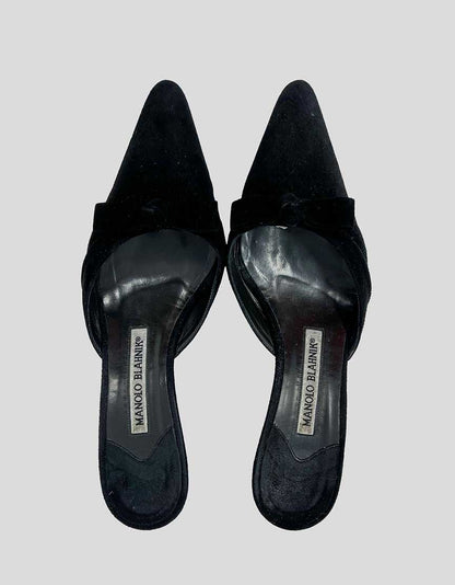 MANOLO BLAHNIK Suede Mules - 36.5 IT | 6.5 US