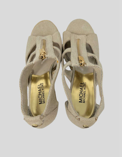 MICHAEL KORS Espadrille Wedge Sandals - 7 US